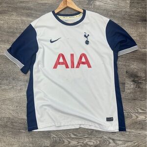 Nike Men’s White & Navy Soccer Jersey with Red Sponsor Logo 2xl fit like Xl